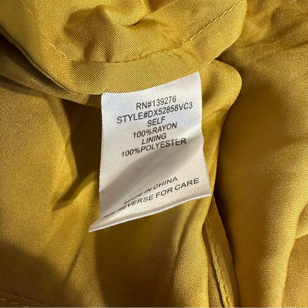Daniel Rainn Mustard Floral Print Long Sleeve Dress size 2X NWT Surplice V Neck - Picture 10 of 12